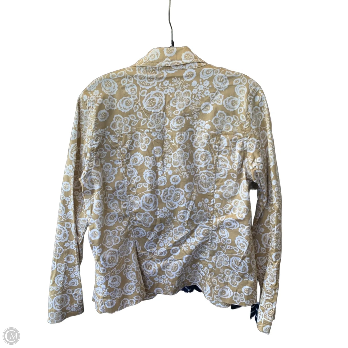 Jacket Denim By Cmf In Tan & White, Size: M