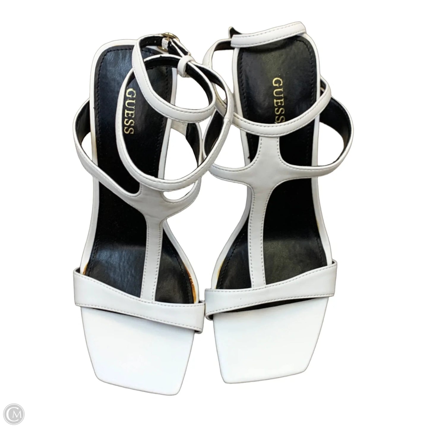 Sandals Heels Block By Guess In White, Size: 9