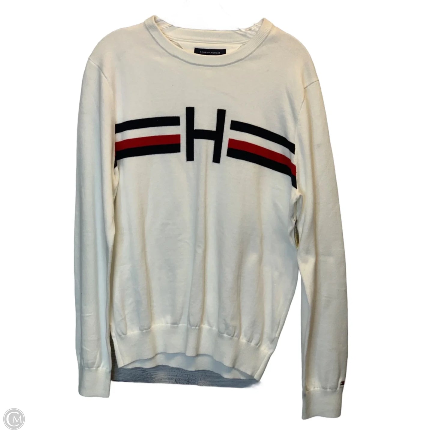 Sweater By Tommy Hilfiger In Blue & Red & White, Size: M