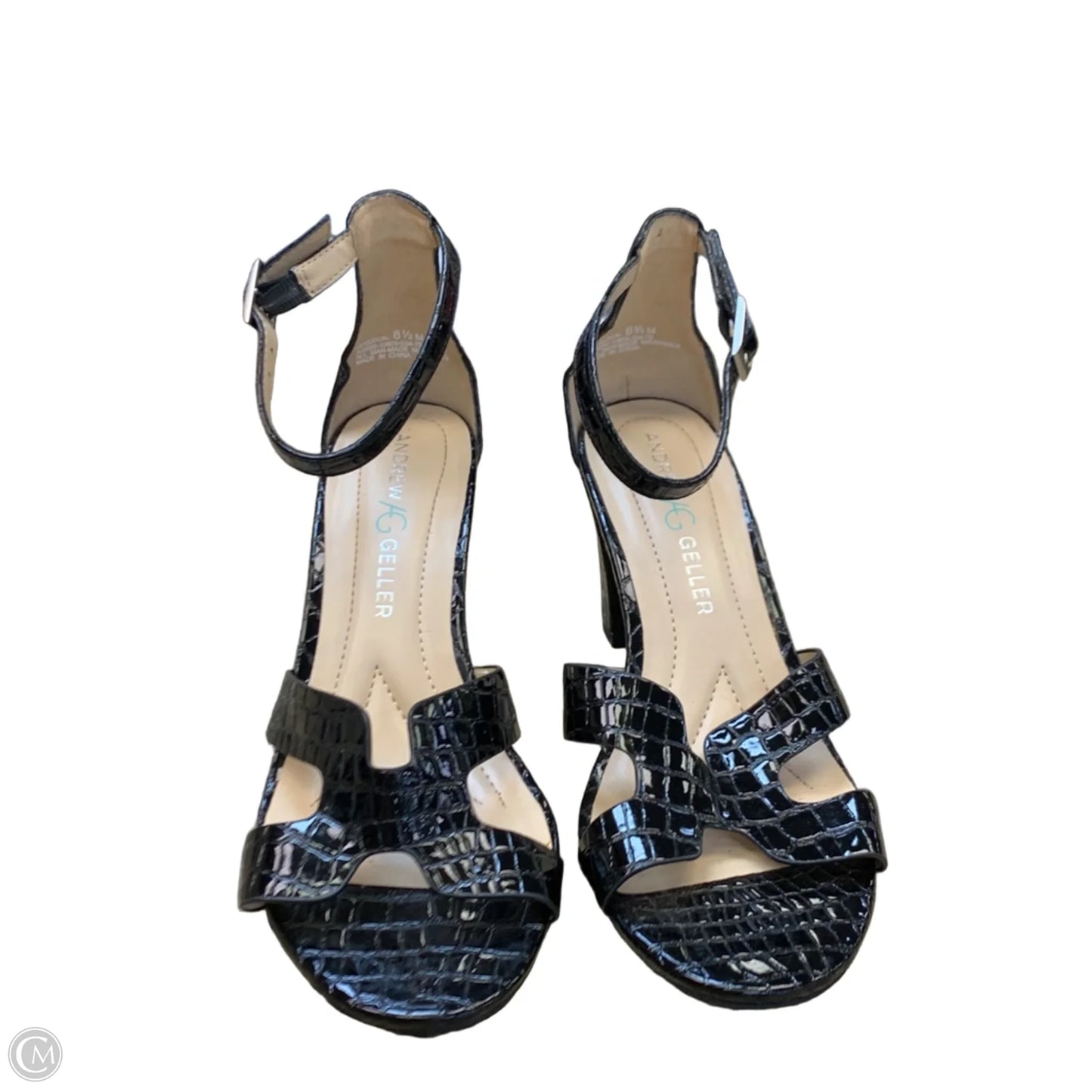 Sandals Heels Kitten By Andrew Gellar In Black, Size: 8.5