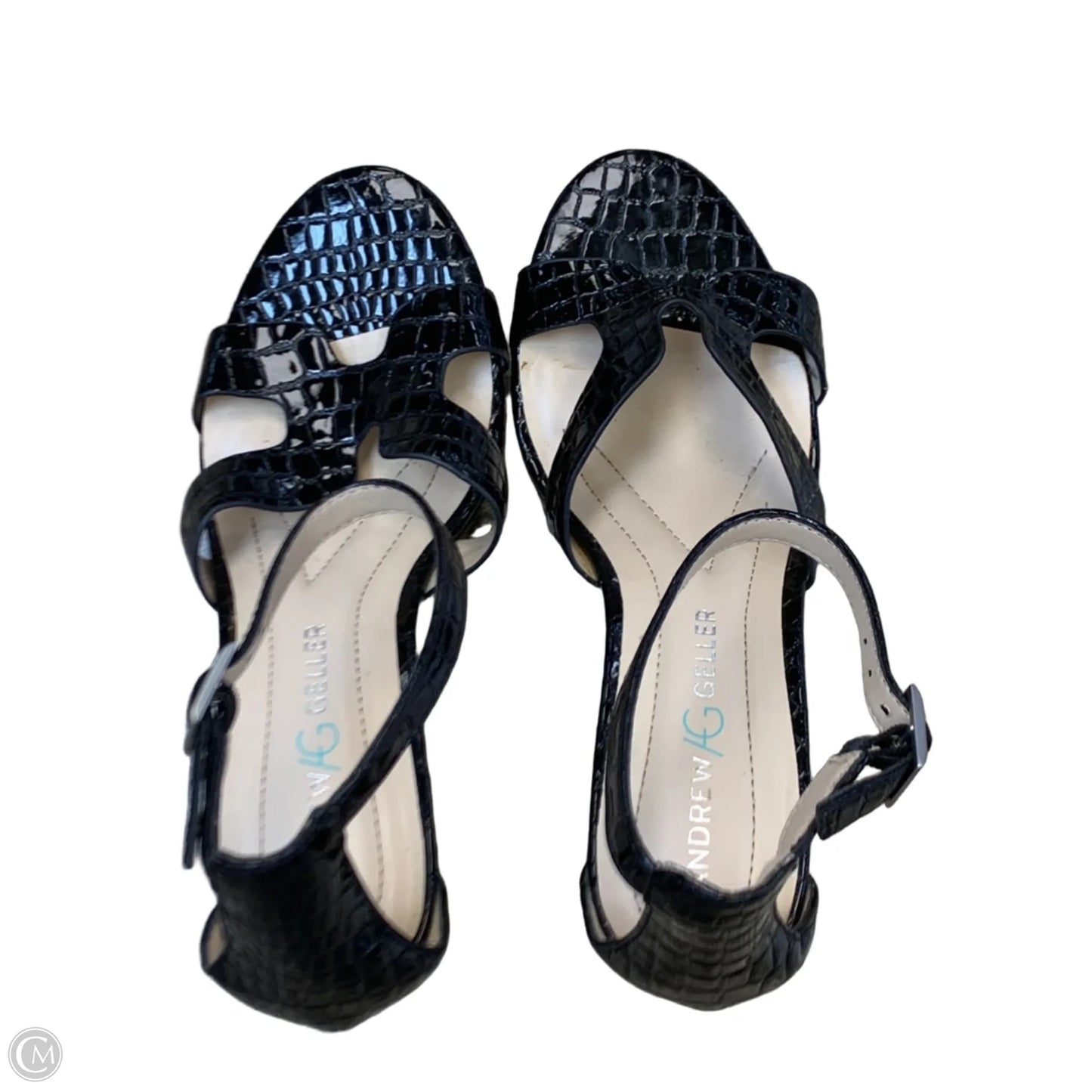 Sandals Heels Kitten By Andrew Gellar In Black, Size: 8.5
