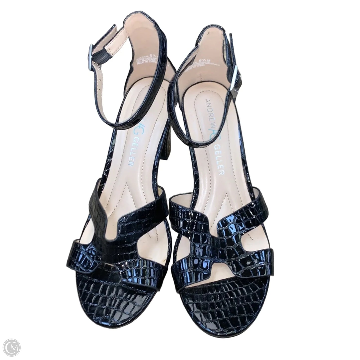 Sandals Heels Kitten By Andrew Gellar In Black, Size: 8.5