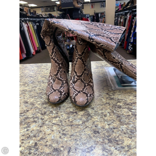 Boots Knee Heels By A New Day In Brown & Cream, Size: 8.5