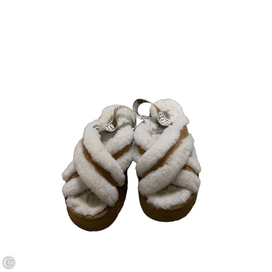 Slippers Designer By Ugg In Brown & Cream, Size: 8